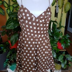 NWT Brown Polka Cotton Dot dress size 16 NWT